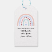 Kerstleraar Dank u gepersonaliseerde Hero Gift Cadeaulabel (Achterkant)