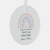 Kerstleraar Dank u gepersonaliseerde Hero Gift Glas Ornament (Voorkant Rechts)