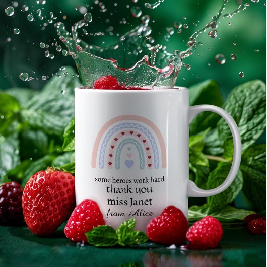 Kerstleraar Dank u gepersonaliseerde Hero Gift Grote Koffiekop