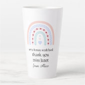 Kerstleraar Dank u gepersonaliseerde Hero Gift Latte Mok (Voorkant)