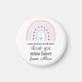 Kerstleraar Dank u gepersonaliseerde Hero Gift Magneet