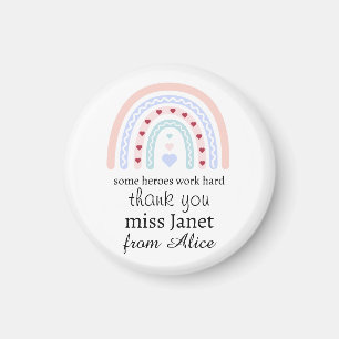 Kerstleraar Dank u gepersonaliseerde Hero Gift Magneet