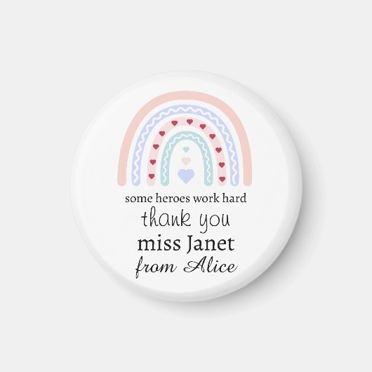 Kerstleraar Dank u gepersonaliseerde Hero Gift Magneet (Voorkant)