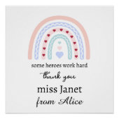 Kerstleraar Dank u gepersonaliseerde Hero Gift Perfect Poster (Voorkant)