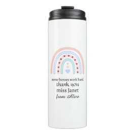Kerstleraar Dank u gepersonaliseerde Hero Gift Thermosbeker