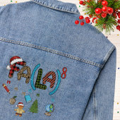 Kerstleraar Fa La La La School Education Fun Denim Jacket