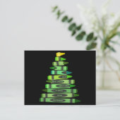 Kerstleraar Gif Crayon Tree Briefkaart (Staand voorkant)