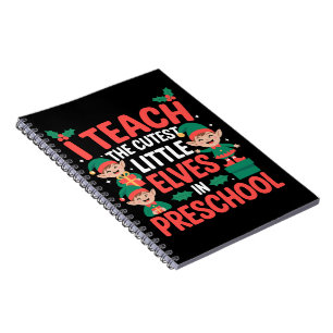 Kerstleraar Ik Leer Cute Elfen Kleuterschool  Notitieboek