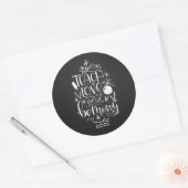 kerstleraar-kalligrafie ronde sticker (Envelop)