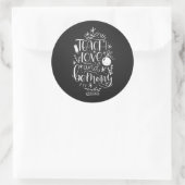 kerstleraar-kalligrafie ronde sticker (Tas)