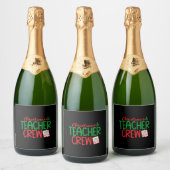 Kerstleraar, kerstman sparkling wijnetiket (Flessen)