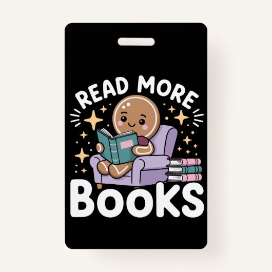 Kerstleraar Lees meer Boeken Grappig Badge (Voorkant)