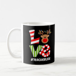 Kerstleraar Love Reindeer Merry Xmas Giften T Koffiemok