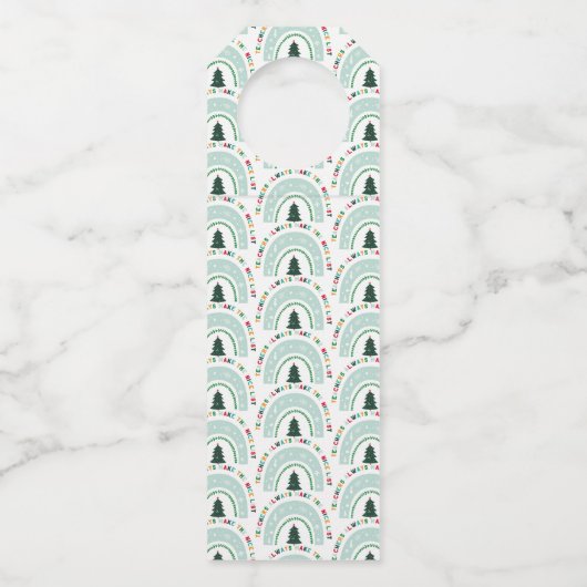 Kerstleraar regenboog leuk cadeau flessenhanger (Achterkant)