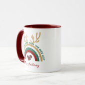 Kerstleraar regenboog leuk cadeau mok (Voorkant links)