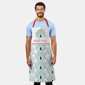 Kerstleraar regenboog leuk cadeau schort (Gedragen)