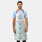 Kerstleraar regenboog leuk cadeau schort (Gedragen)