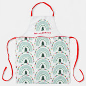 Kerstleraar regenboog leuk cadeau schort (Voorkant)