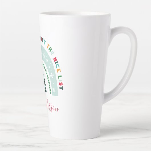 kerstleraar regenboog leuke cadeaubon latte mok (Rechts)