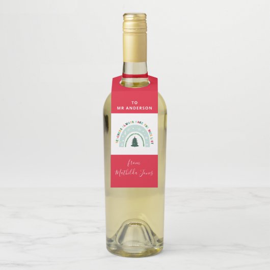 Kerstleraar regenboog leuke lijst schattige cadeau flessenhanger (Op fles)