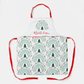 Kerstleraar regenboog leuke lijst schattige cadeau schort (Voorkant)