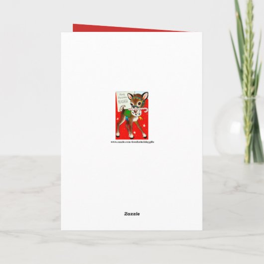 Kerstleraar rendier retro kaart (Achterkant)