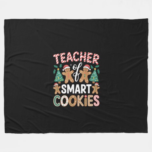 Kerstleraar Slim Koekjesbrood Fleece Deken (Voorkant (Horizontaal))