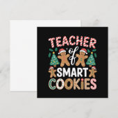 Kerstleraar Slim Koekjesbrood Kaart (Voorkant / Achterkant)