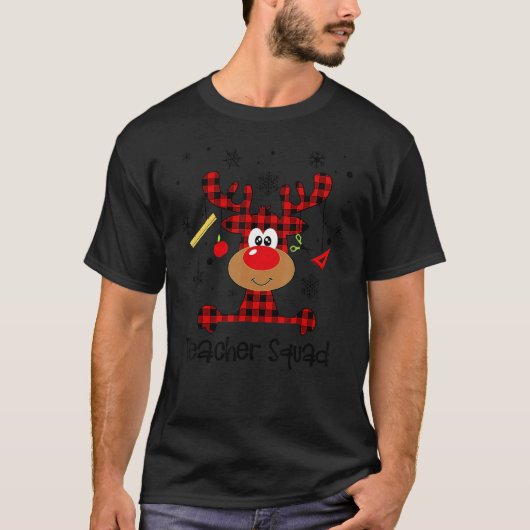 Kerstleraar Squad renindeer Xmas leraar Lif T-shirt (Voorkant)