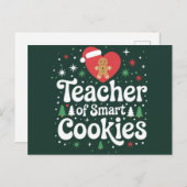 Kerstleraar van slimme koekjes feestdagenkaart (Voorkant / Achterkant)