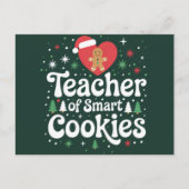 Kerstleraar van slimme koekjes feestdagenkaart (Voorkant)