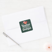 Kerstleraar van slimme koekjes vierkante sticker (Envelop)
