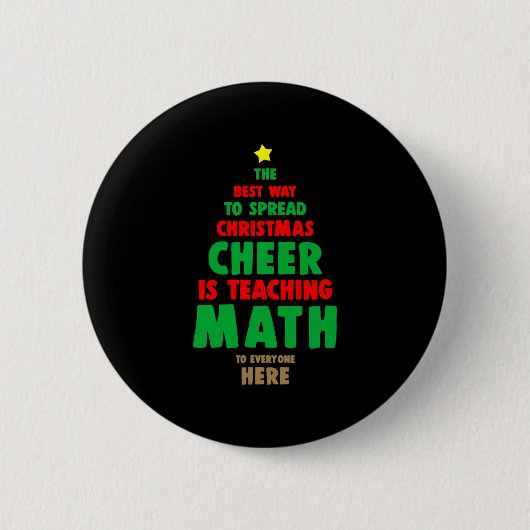 Kerstleraar Wiskunde Ronde Button 5,7 Cm (Voorkant)