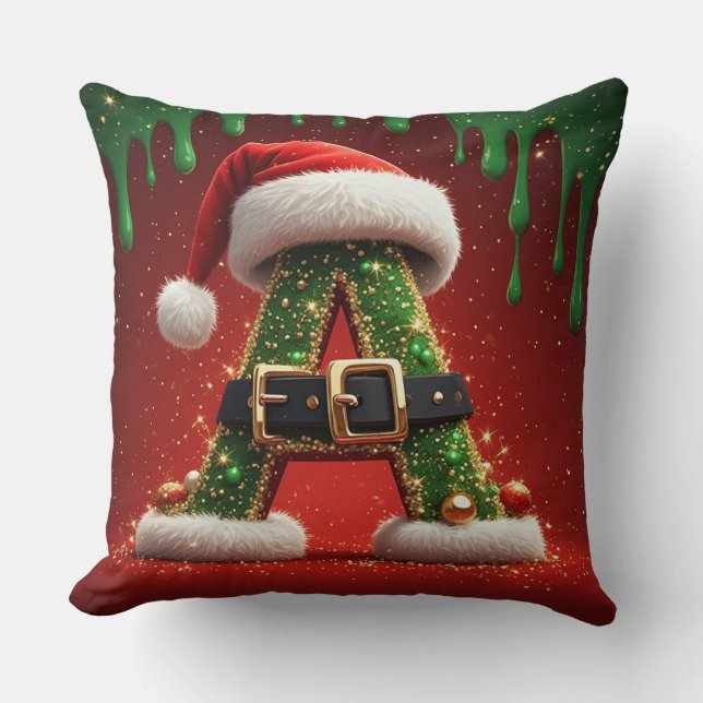 Kerstletter A voor kerstversiering Kussen (Voorkant)