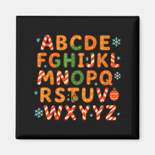 Kerstletters van peperkoek snoepriet alfabet magneet