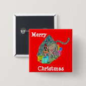 Kerstleur Vierkante Button 5,1 Cm (Voorkant /achterkant)