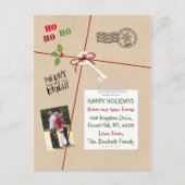 kerstlevering nieuwe thuisfeestdag aankondigingskaart (Voorkant)