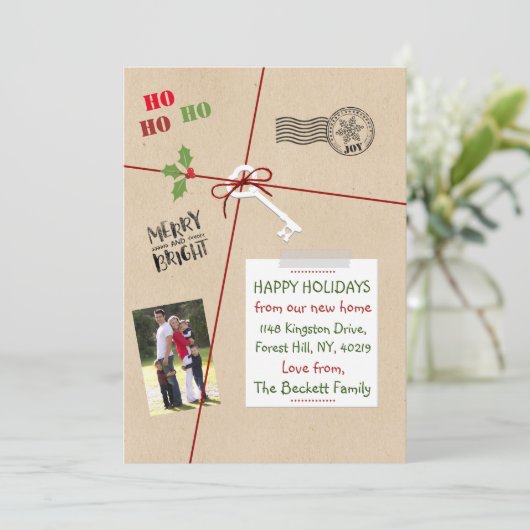 kerstlevering nieuwe thuisfeestdag Kaarten (Staand voorkant)