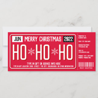 Kerstlicentie Bord Cadeaubon