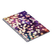 Kerstlicht achtergrond. Vakantiegloeiende grafiet Notitieboek (Rechterzijde)