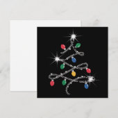 Kerstlicht Boom Rhinestone Mega Bling Feestdagenkaart (Voorkant / Achterkant)