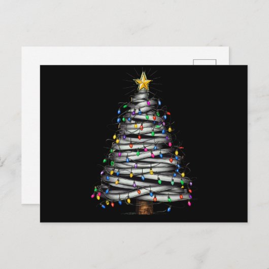 Kerstlicht Boom Vakantie  Feestdagenkaart (Voorkant / Achterkant)