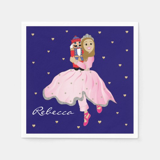 Kerstlicht Bruin Ballerina Clara Bord Servet (Voorkant)