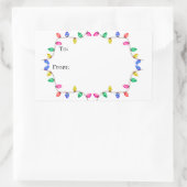 Kerstlicht Cadeausticker Rechthoekige Sticker (Tas)