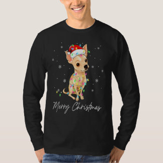 Kerstlicht Chihuahua Prettig Kerstfeest 2021 Doe T-shirt