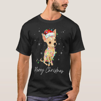 Kerstlicht Chihuahua Prettig Kerstfeest 2021 Doe T-shirt
