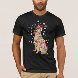 kerstlicht Duitse herderhond T-shirt