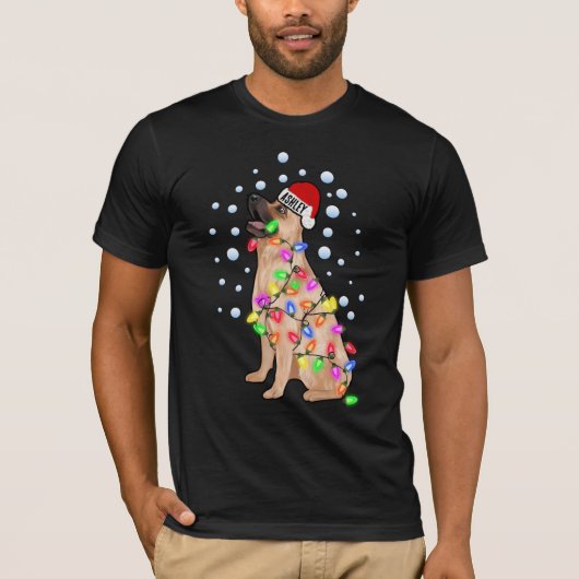 kerstlicht Duitse herderhond T-shirt (Voorkant)