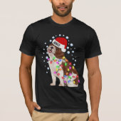 Kerstlicht Engelse Bulldog Dog Puppy T-shirt (Voorkant)