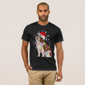 Kerstlicht Engelse Bulldog Dog Puppy T-shirt (Voorkant volledig)